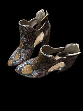 Call It Spring Snake-Print Cutout Ankle Booties - Brown, Gray, Blue